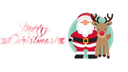 merry christmas animation with santa claus character