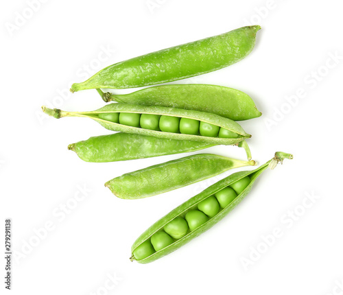 Cuadros en Lienzo Tasty fresh peas on white background
