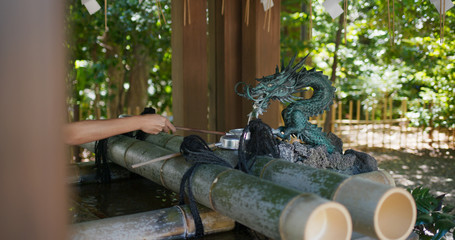 Canvas Print - Water purification in Japanese temple