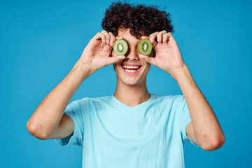 Wall Mural - boy looking through binoculars