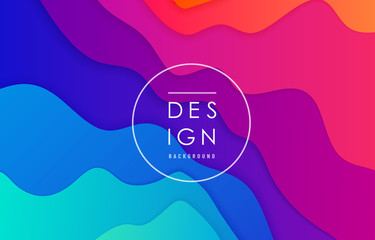 Fototapete - Gradient wave abstract vector background. Wavy card layout in bright vibrant rainbow color for minimal motion dynamic pattern design