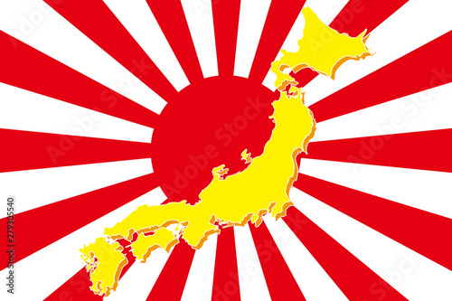 Background Wallpaper Vector Illustration Design Free Size Rising Sun Japan Flag Hinomaru Imperial Military State Former Japanese Army Militaryism Asia ベクターイラスト 地図 日本列島 日の丸 国旗 ジャパン 無料 フリーサイズ 旭日旗 Stock Vector