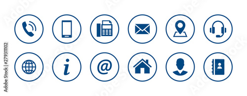 Fotomural Set of contact icons in circles