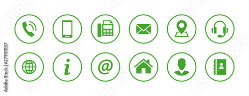 Fotomural Set of contact icons in circles