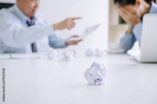 Cuadros en Lienzo Boss and executive team feeling stress and serious of fail business, Team disput
