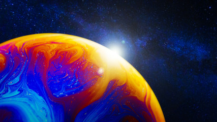 Colorful planet in deep space
