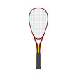 © sabelskaya - Vector squash racquet sport red icon isolated