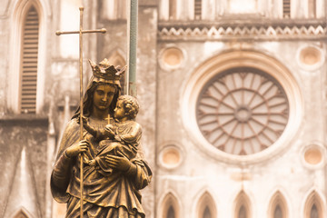 Vietnam Hanoi St Joseph's Cathedral is a Gothic Revival church of the Roman Catholic for Catholics in Hanoi,Vietnam