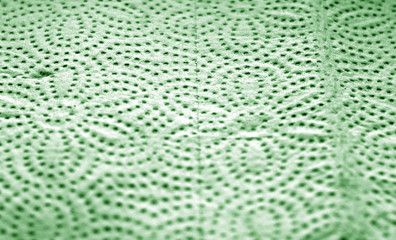 Paper towel surface with blur effect in green color.