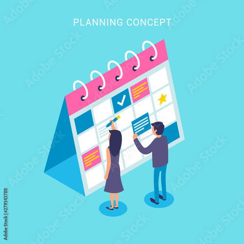 Isolated Schedule Concept Or Planner Planning Sticker Management
