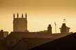 rooftop skyline silhouette of brigg at sunrise