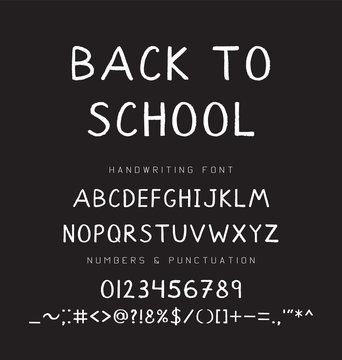 Back to school digital chalk font.