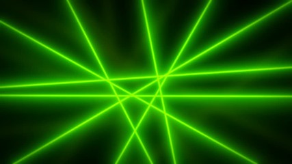 Poster - Abstract Green Light Rays Spinning Background Loop/ 4k animation of abstract elegant green light rays shining and glowing, moving and rotating in loop mode