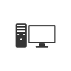 Leinwandbilder - PC icon template color editable. PC symbol vector sign isolated on white background. Simple logo vector illustration for graphic and web design.