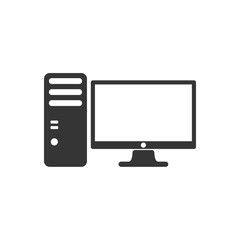 Poster - PC icon template color editable. PC symbol vector sign isolated on white background. Simple logo vector illustration for graphic and web design.