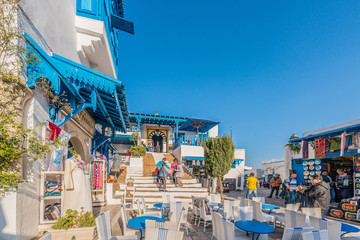 Wall Mural - Sidi Bou Said near Tunis in Tunisia.