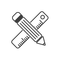 Poster - Pencil and ruler icon template color editable vector sign isolated on white background.