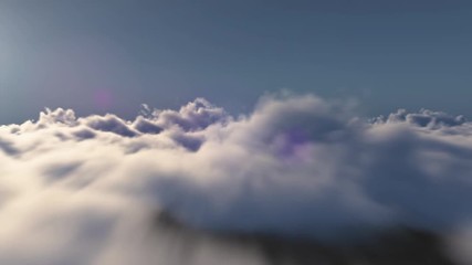 Wall Mural - Survol réaliste de nuages - Seamlessly looped animation