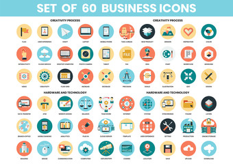 business icons set for business