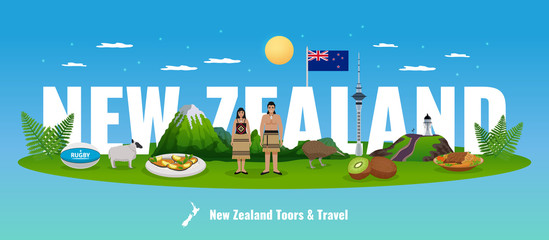 Poster - Tour New Zealand Composition