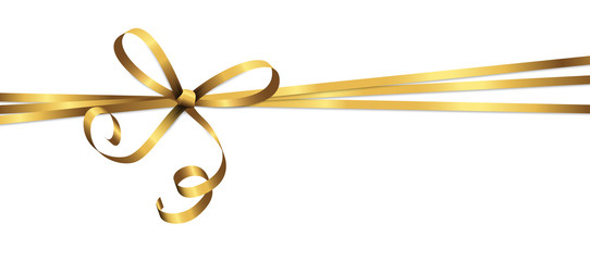 Wall Mural - golden colored ribbon bow