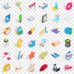 Poster - All day icons set. Isometric style of 36 all day vector icons for web for any design