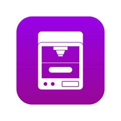 Poster - 3D printer icon digital purple for any design isolated on white vector illustration