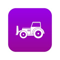 Poster - Skid steer loader bulldozer icon digital purple for any design isolated on white vector illustration
