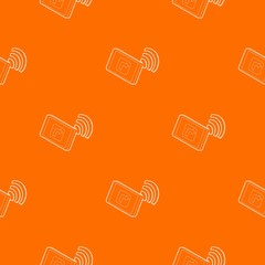 Aufkleber - Tablet pc with gps and wifi sign pattern vector orange for any web design best