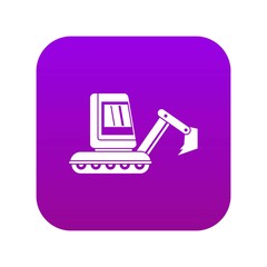 Poster - Mini excavator icon digital purple for any design isolated on white vector illustration