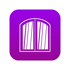 Poster - White window arched frame icon digital purple for any design isolated on white vector illustration