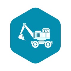 Poster - Excavator icon. Simple illustration of excavator vector icon for web