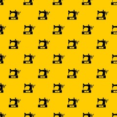 Poster - sewing machine pattern seamless vector repeat geometric yellow for any design