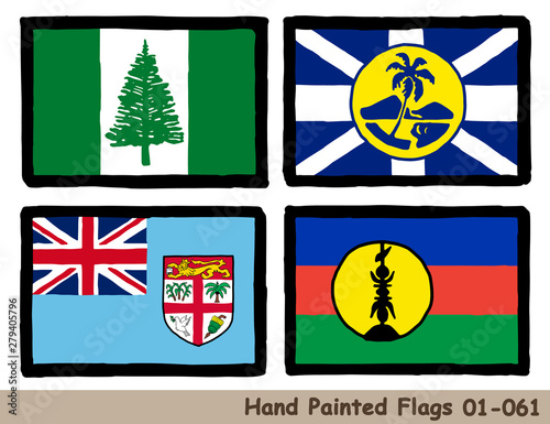 手描きの旗アイコン ノーフォーク島の旗 ロード ハウ島の旗 フィジーの国旗 ニューカレドニアの旗 Flag Of The Norfolk Island Lord Howe Island Fiji New Caledonia Hand Drawn Isolated Vector Icon Buy This Stock Vector And Explore Similar Vectors At
