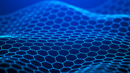 Poster - Futuristic hexagon background. Abstract technology background. Technology concept. Big data. 3d