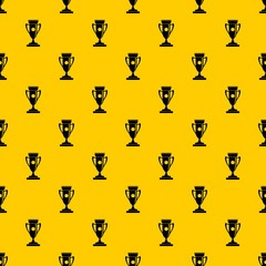 Poster - Winning cup pattern seamless vector repeat geometric yellow for any design