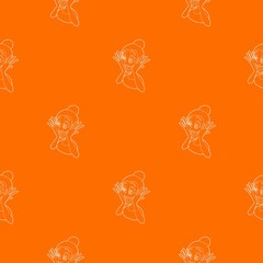 Wall Mural - Surprised woman pattern vector orange for any web design best