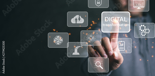 Cuadros en Lienzo Digital transformation technology strategy, digitization and digitalization of b