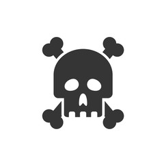 Poster - Skull icon template color editable. Skull symbol vector sign isolated on white background. Simple logo vector illustration for graphic and web design.