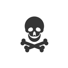 Poster - Skull icon template color editable. Skull symbol vector sign isolated on white background. Simple logo vector illustration for graphic and web design.