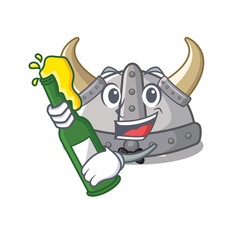 Sticker - With beer viking helmet in the a cartoon