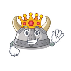 Sticker - King viking helmet in the a cartoon