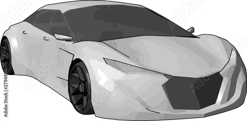 Fotografía White lamborghini gallardo, illustration, vector on white background