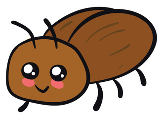 Poster - Cute beetle, illustration, vector on white background.