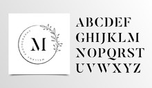 Feminine Floral Letters Logo Design Template - Vector
