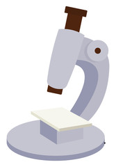 Sticker - Microscope, illustration, vector on white background.