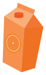 Sticker - Orange juice, illustration, vector on white background.