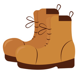 Sticker - Brown shoes, illustration, vector on white background.