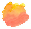 Hot tone color gradation brush watercolor background hand painted on white
