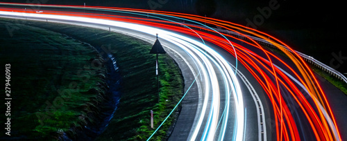 lights of cars with night Poster Mural XXL